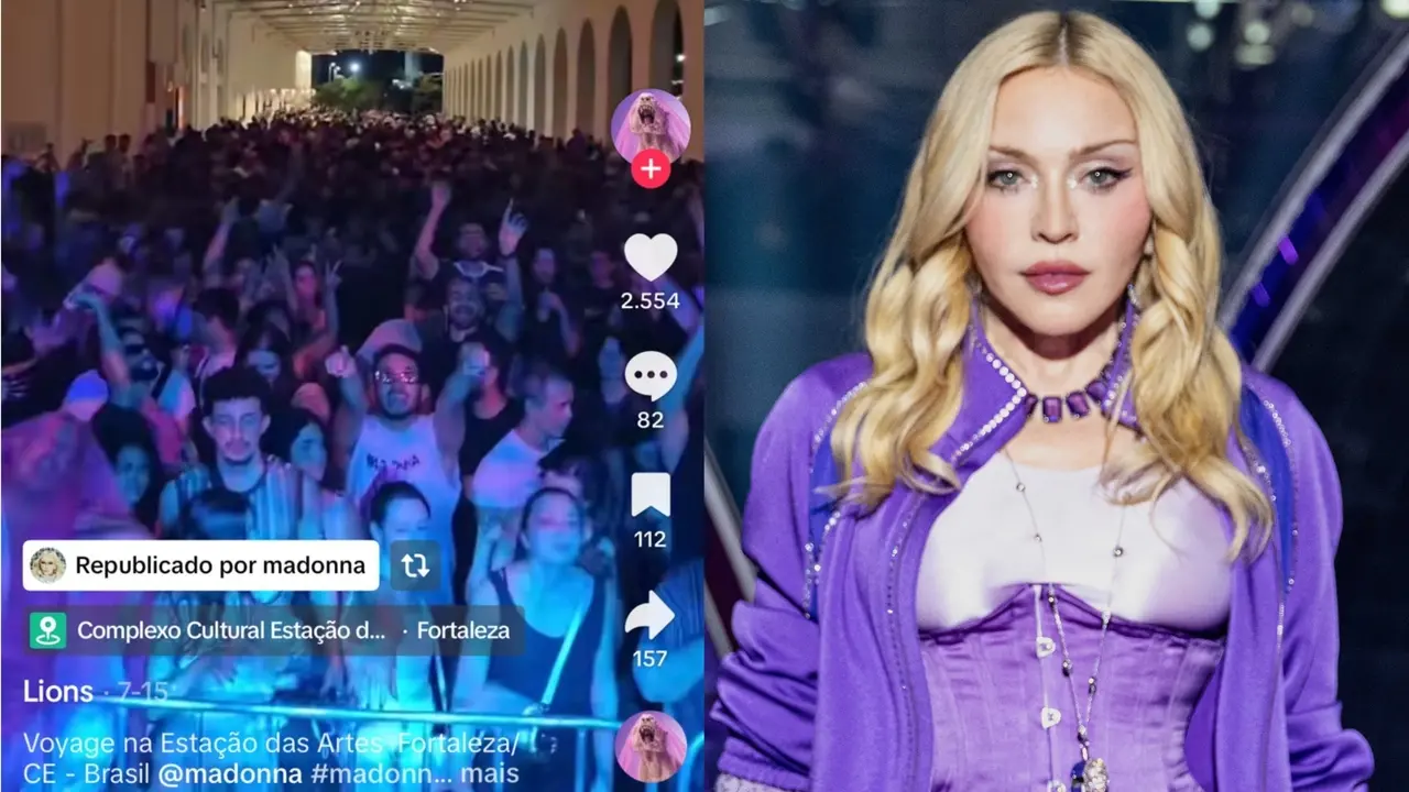 Imagem da notícia Madonna nota festa cearense e compartilha vídeo de público dançando no Centro de Fortaleza