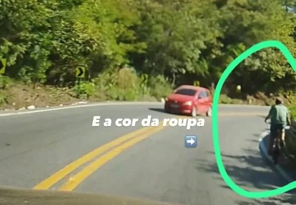 A filha de Randes compartilhou a última imagem do pai, pedalando em ladeira da BR-222, antes do desaparecimento.