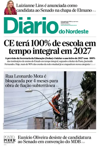 Capa da Edição do dia do jornal Diário do Nordeste