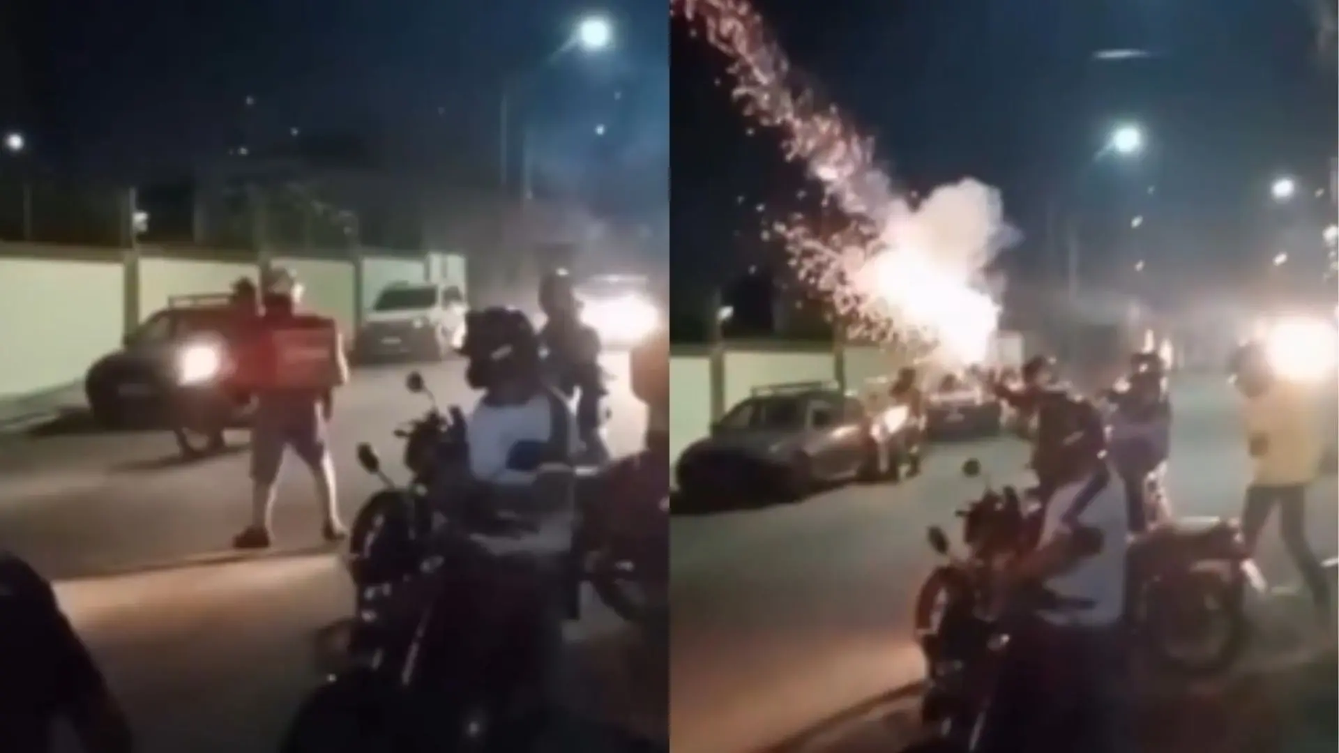 Imagem da notícia Após discussão com cliente, entregadores soltam fogos e derrubam portão de condomínio em Fortaleza