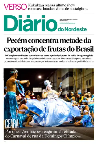 Capa da Edição do dia do jornal Diário do Nordeste