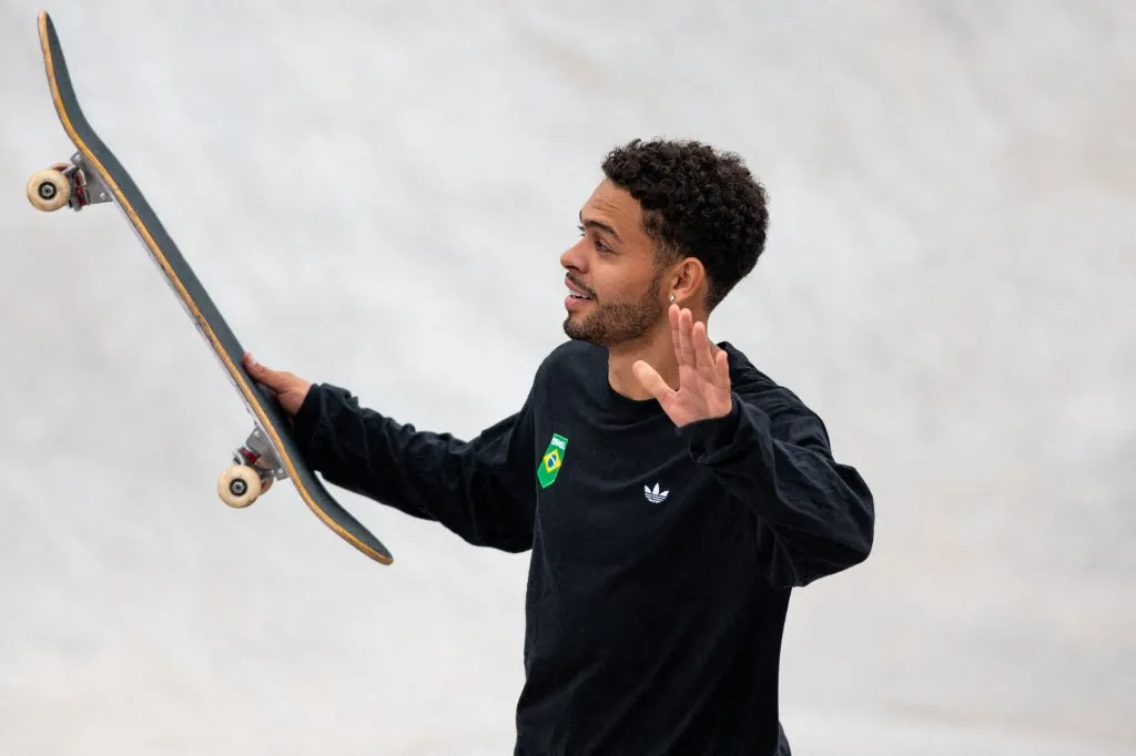 Lucas Rabelo durante a final masculina de skate street nos Jogos Pan-Americanos de Santiago 2023