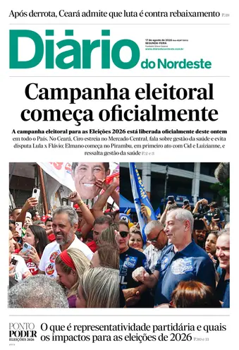 Capa da Edição do dia do jornal Diário do Nordeste