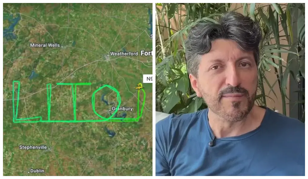 Imagem da notícia Piloto desenha nome de Lito Sousa em voo no Texas