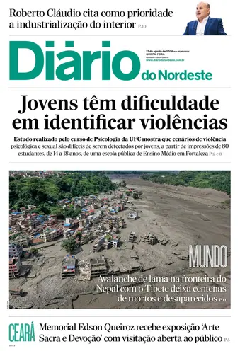 Capa da Edição do dia do jornal Diário do Nordeste