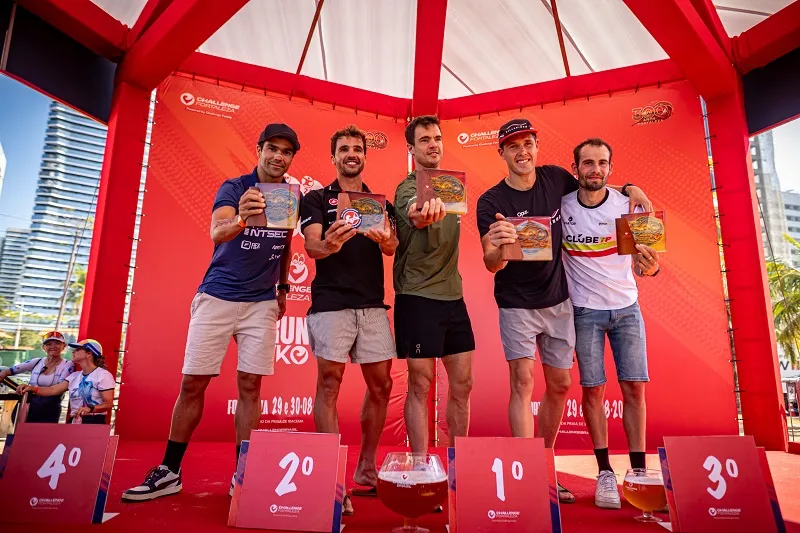 Pódio masculino no Challenge Fortaleza 2026.