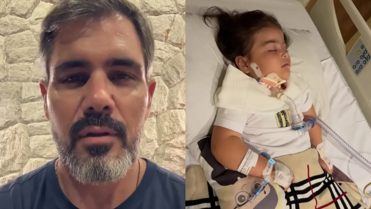 Imagem da notícia Juliano Cazarré atualiza estado de saúde da filha e pede orações: 'Com certeza vai ajudar'