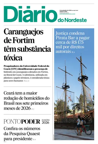 Capa da Edição do dia do jornal Diário do Nordeste