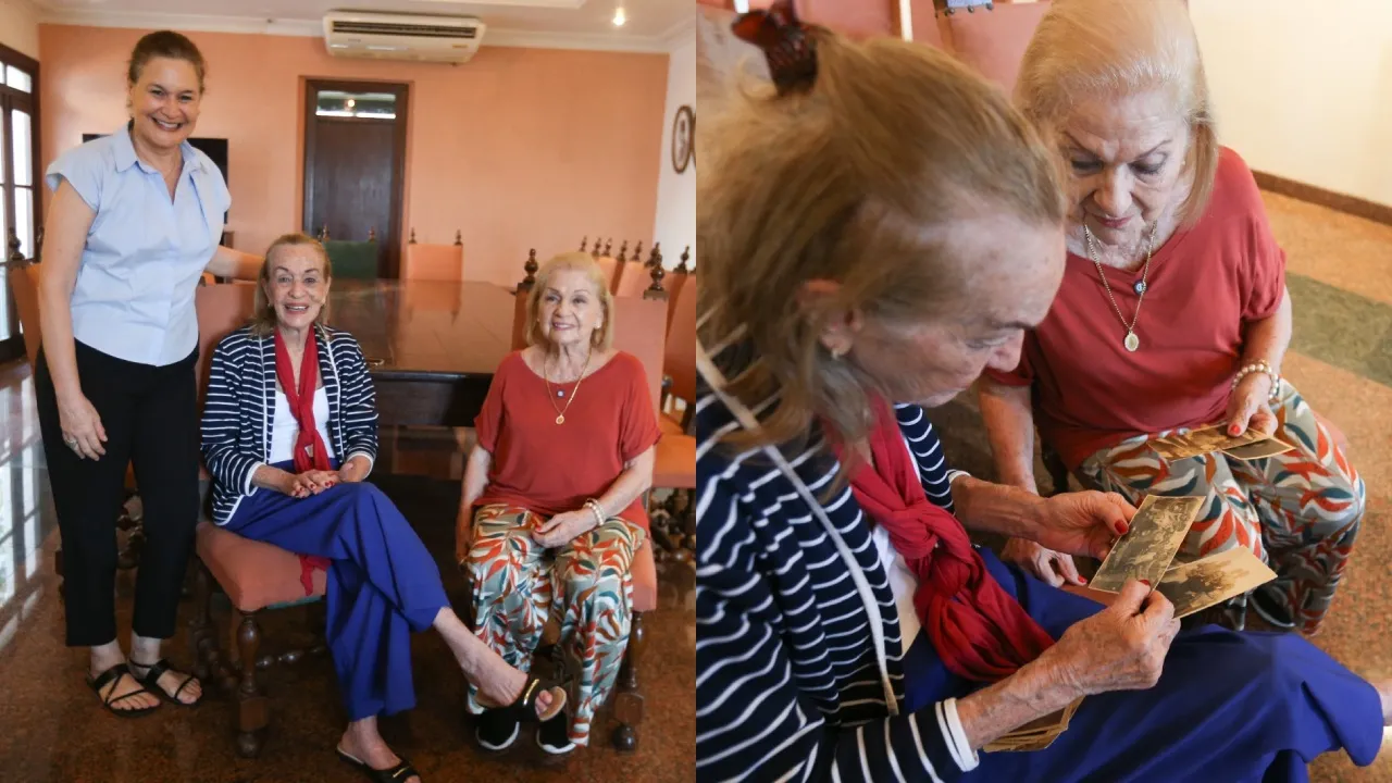 Ana Markan, bisneta de Joaquim Markan, ao lado da mãe, Myriam Markan Silva Gaspar de Oliveira, e da tia, Gilda Markan Silva Rios.
