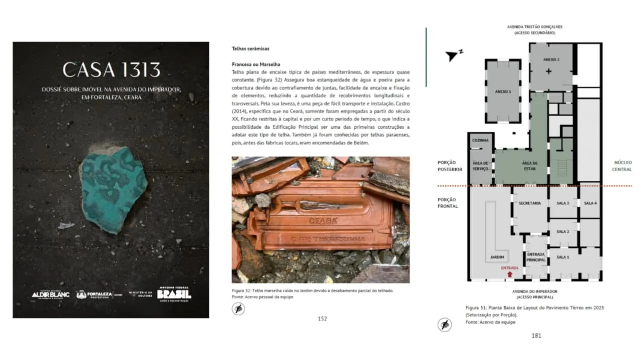 O dossiê 'Casa 1313' detalha cada cômodo e os diferentes tipos de materias que foram construída a casa.