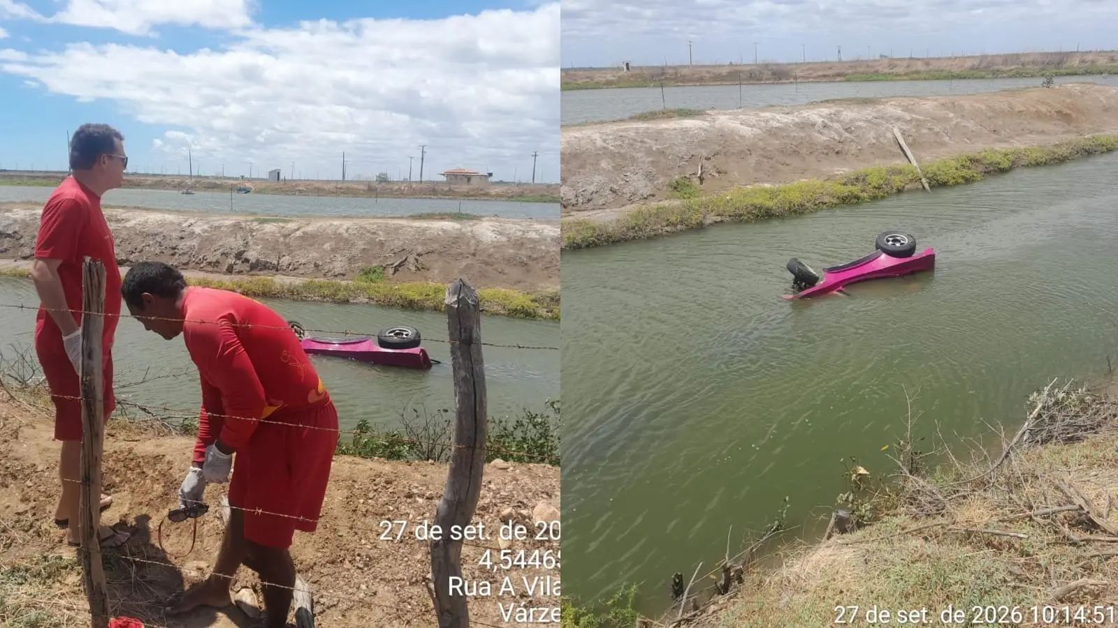 Imagem da notícia Homem morre afogado após buggy capotar em canal próximo a viveiro de camarão em Aracati