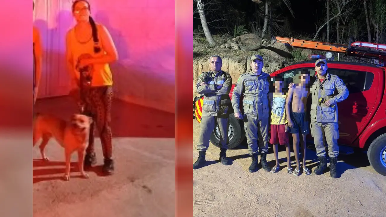 Imagem da notícia Cachorro ajuda bombeiros a localizarem irmãos autistas perdidos em serra de Caucaia