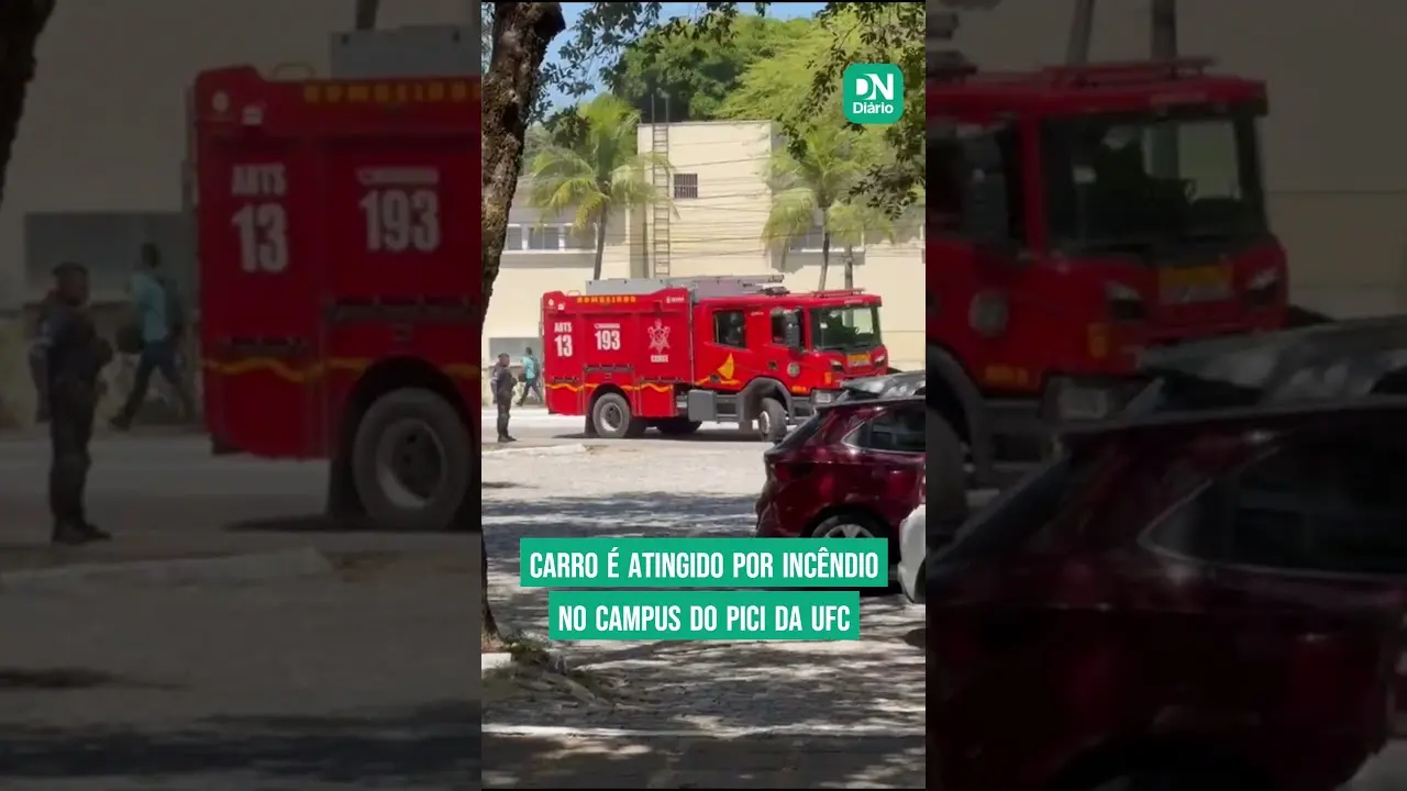 Imagem da notícia Carro sofre pane e pega fogo no campus do Pici da UFC; veja vídeo