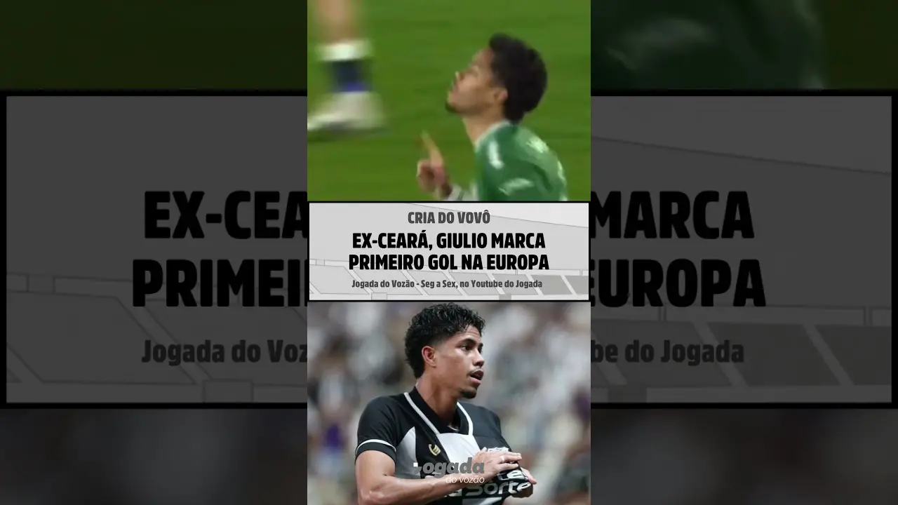 Imagem da notícia Ex-Ceará, Giulio marca primeiro gol no futebol europeu