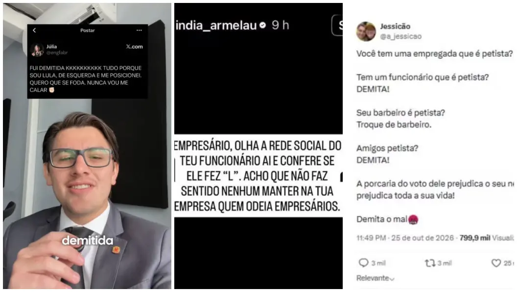 Imagem da notícia Publicações nas redes sociais incentivam demissão de eleitores de Lula; MPT cita assédio eleitoral
