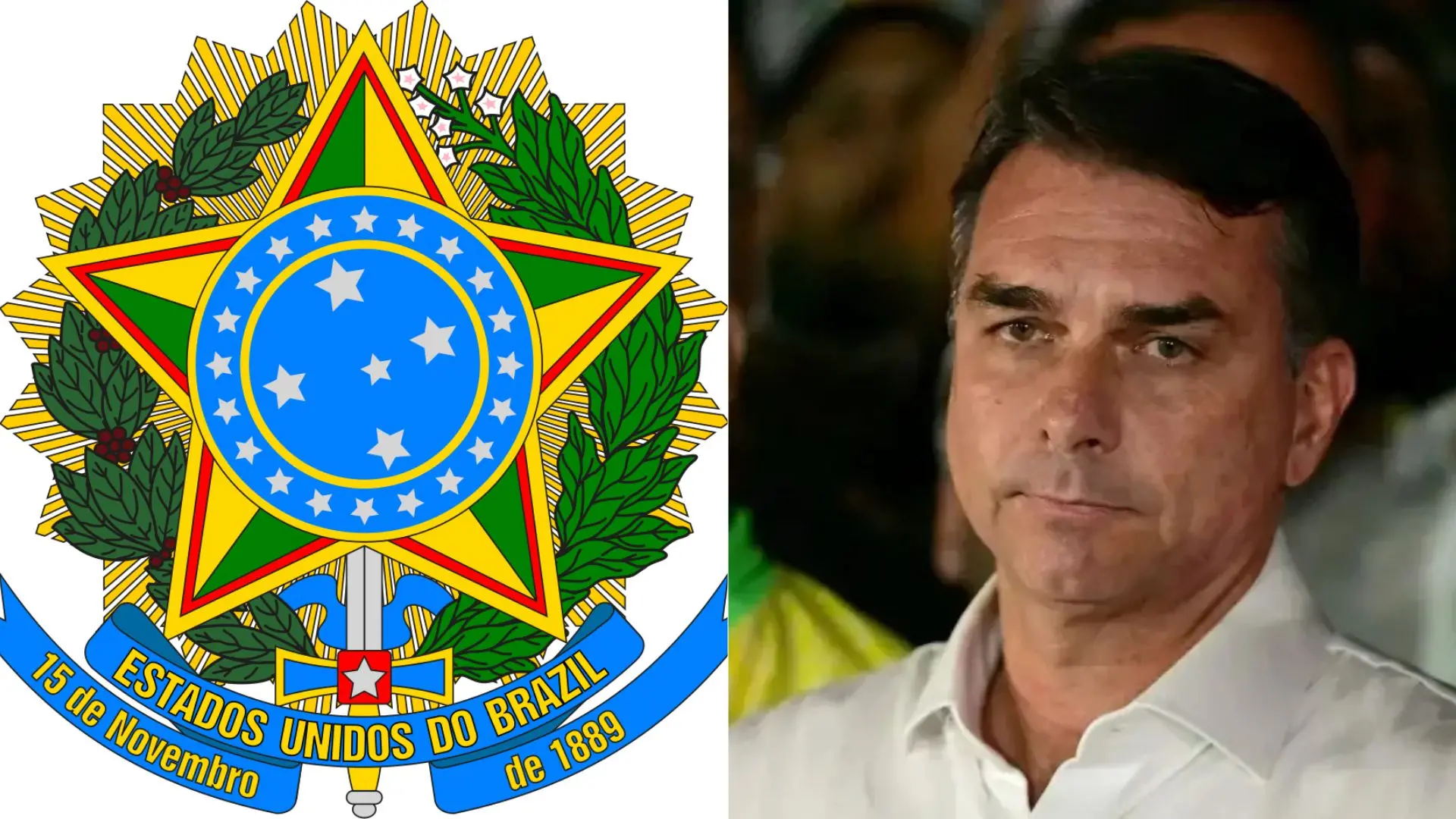 Imagem da notícia Flávio Bolsonaro corrige carta após usar brasão antigo com inscrição 'Estados Unidos do Brazil'