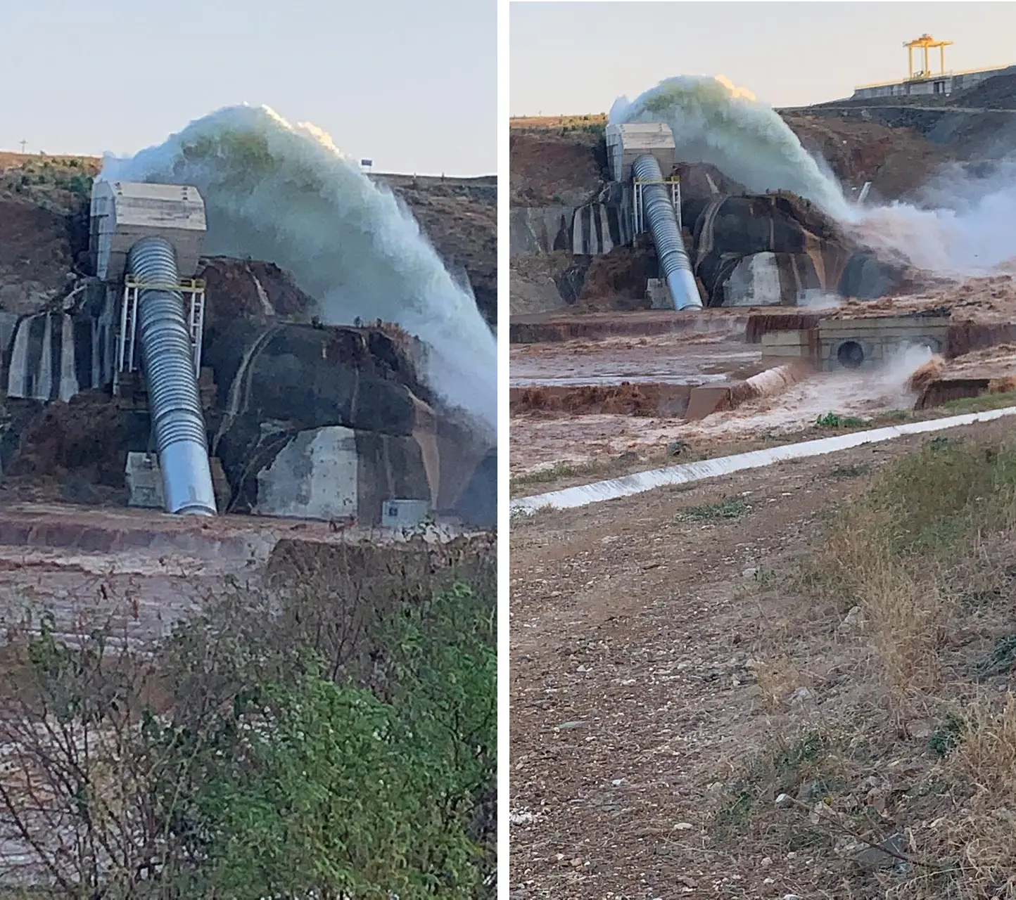 Tubulação da transposição do Rio São Francisco rompe em Jati, na região do Cariri