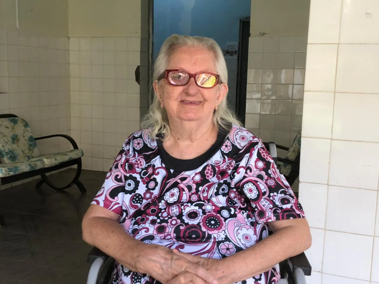 Maria de Lourdes Aguiar Sousa, de 80 anos, também recebeu a primeira dose da vacina