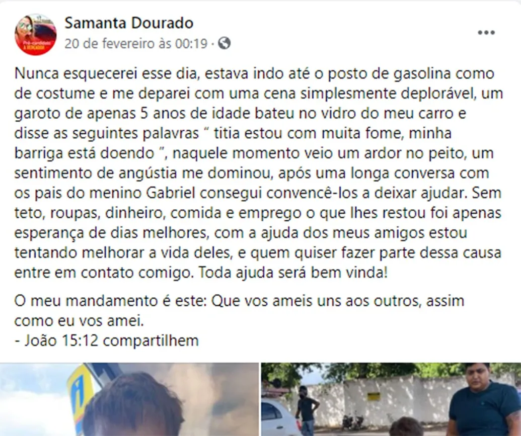 A empresária relatou o encontro com o garoto nas redes sociais
