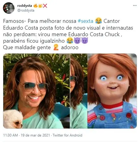 Eduardo Costa sendo comparado a Chuck