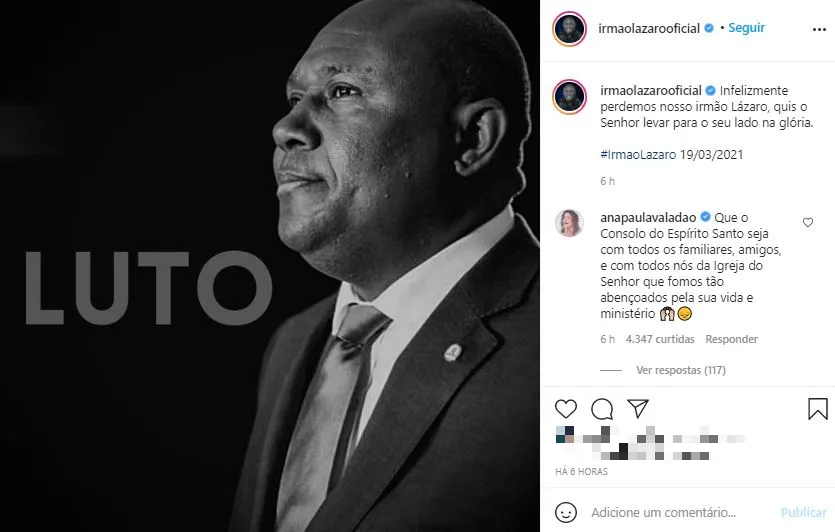 Nas redes sociais, equipe deixou comunicado sobre falecimento, e amigos mais próximos demonstraram luto com a notícia