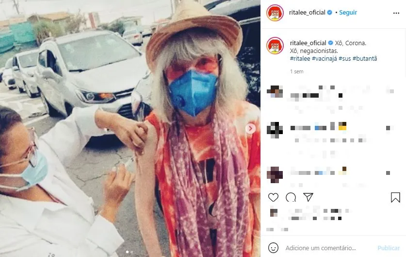 Rita também compartilhou momento nas redes sociais