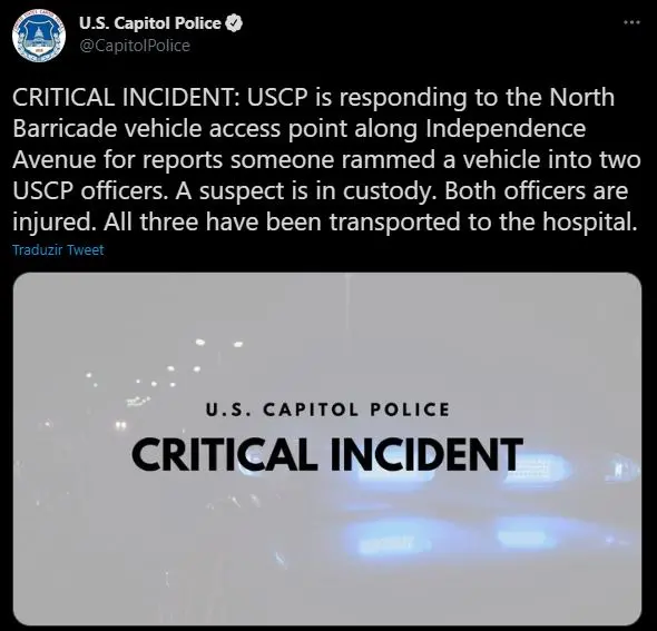 publicação no twitter da polícia