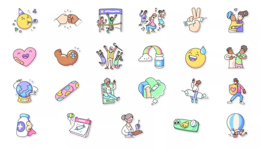 Stickers do WhatsApp sobre vacinação