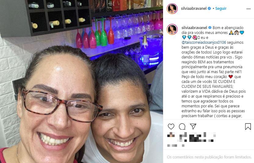 Silvia Abravanel publica atualização de estado de saúde no Instagram