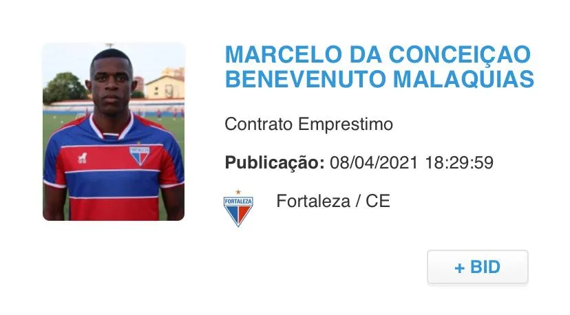 Marcelo Benevenuto acertou com o Fortaleza, por empréstimo, até o final da temporada