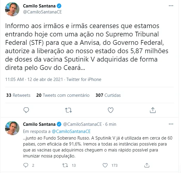 Governador anunciou medida nas redes sociais