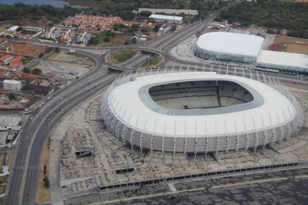 Vista aérea da Arena Castelão e dos arredores