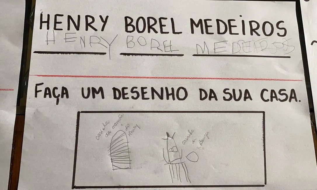O desenho fazia parte de uma exercício da instituição educacional