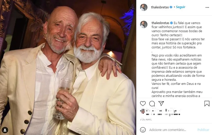 O marido do ator disse em diversos depoimentos que acredita na recuperação dele