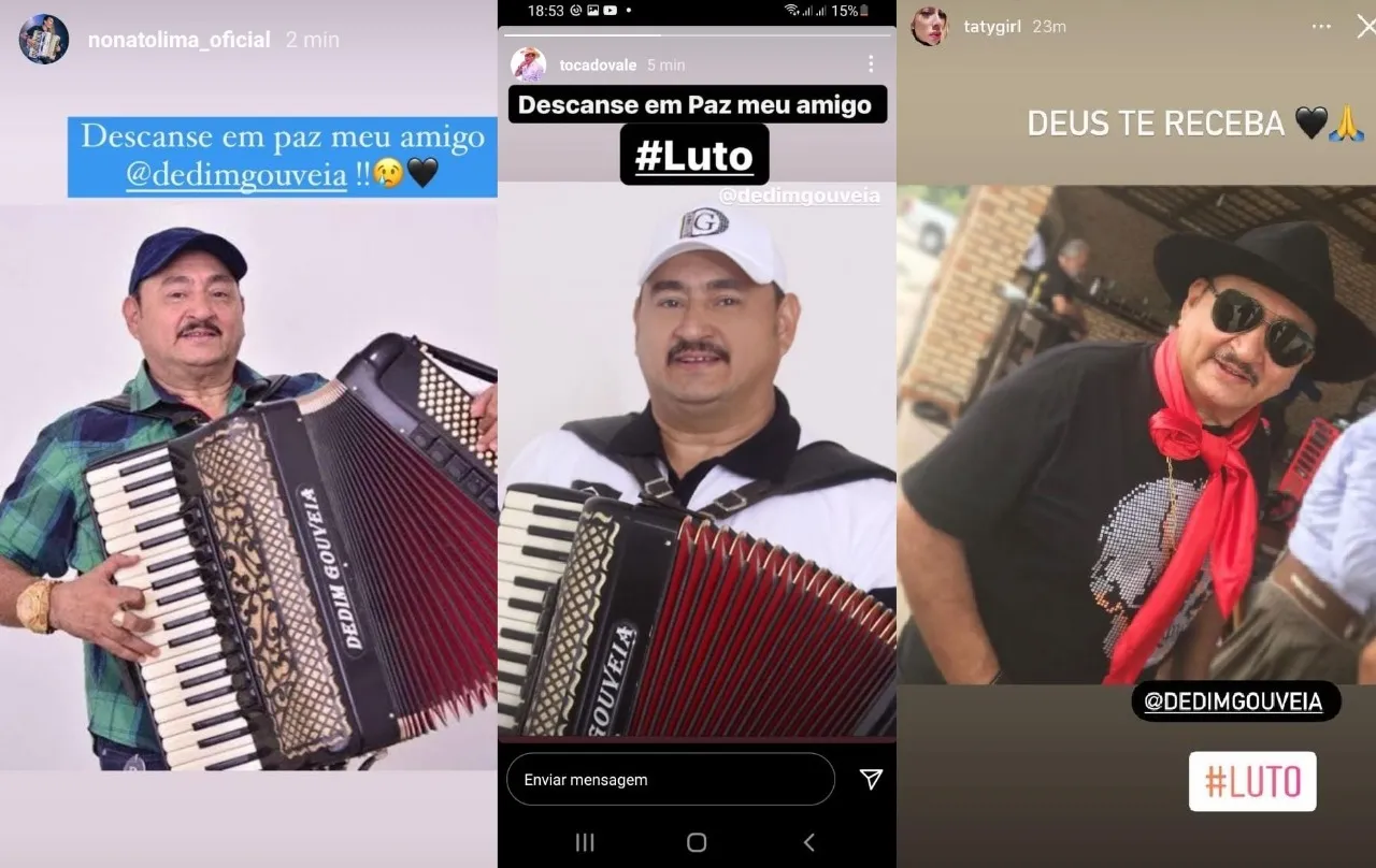 Amigos homenagearam Dedim Gouveia nas redes sociais