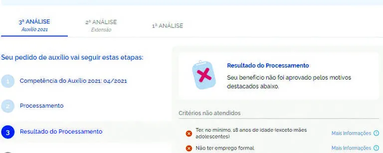 Sistema mostrará critérios não atendidos para cidadão considerado não elegível