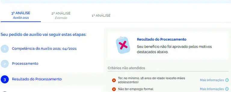 Resultado em processamento