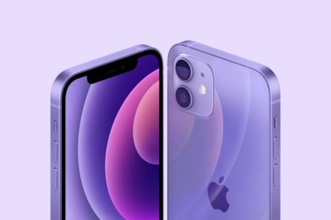 Foto ilustrativa do iPhone 12 roxo, que foi lançado nesta terça-feira (20)