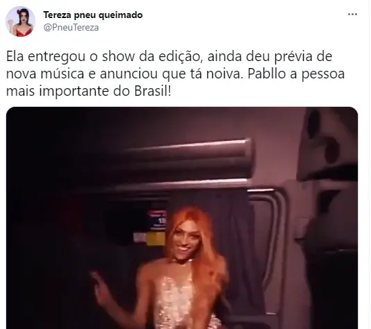 Pessoas comentam anúncio de noivado de Pabllo Vittar no twitter