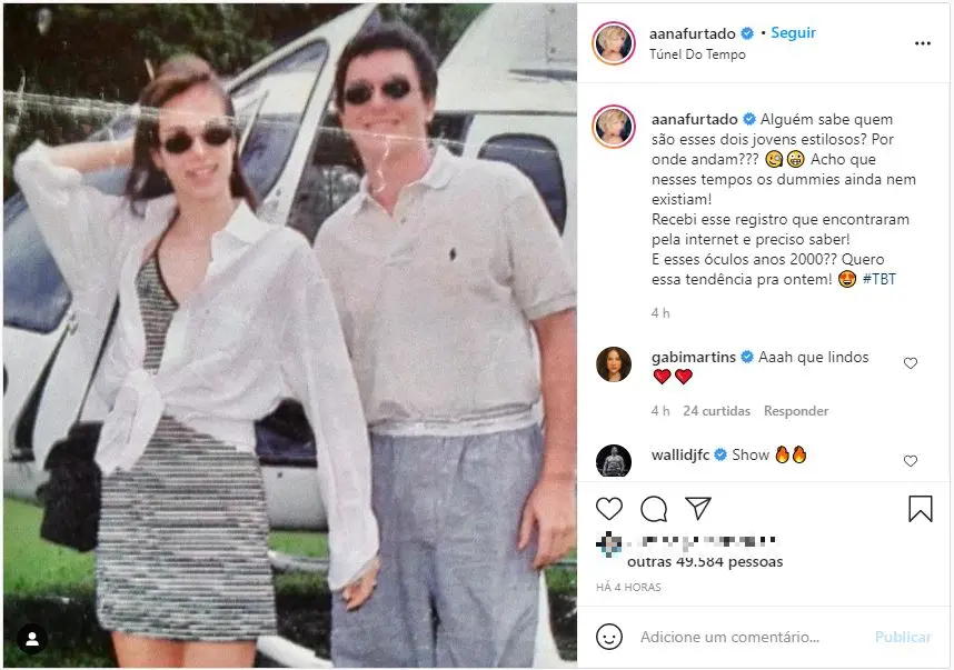 Ana Furtado ao lado de Boninho quando jovens