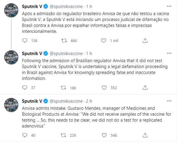 captura de tela declaração sputnik v