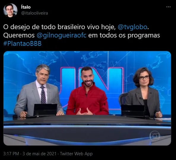 Gil arrancou risadas e diversos memes