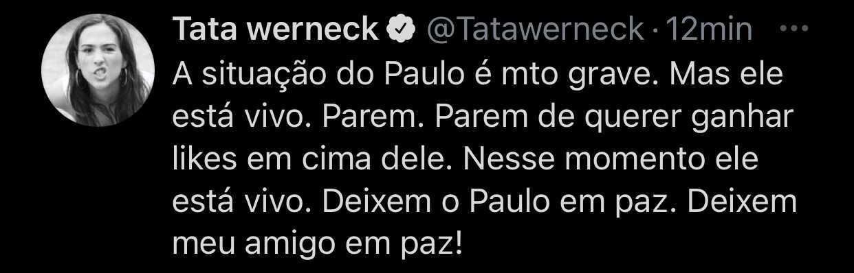 Tata Werneck se pronuncia sobre rumores de Paulo Gustavo
