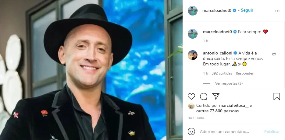 Print Instagram do humorista Marcelo Adnet