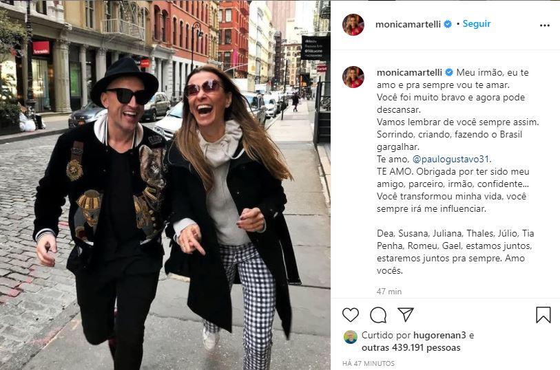 Print do Instagram da atriz e humorista Mônica Martelli