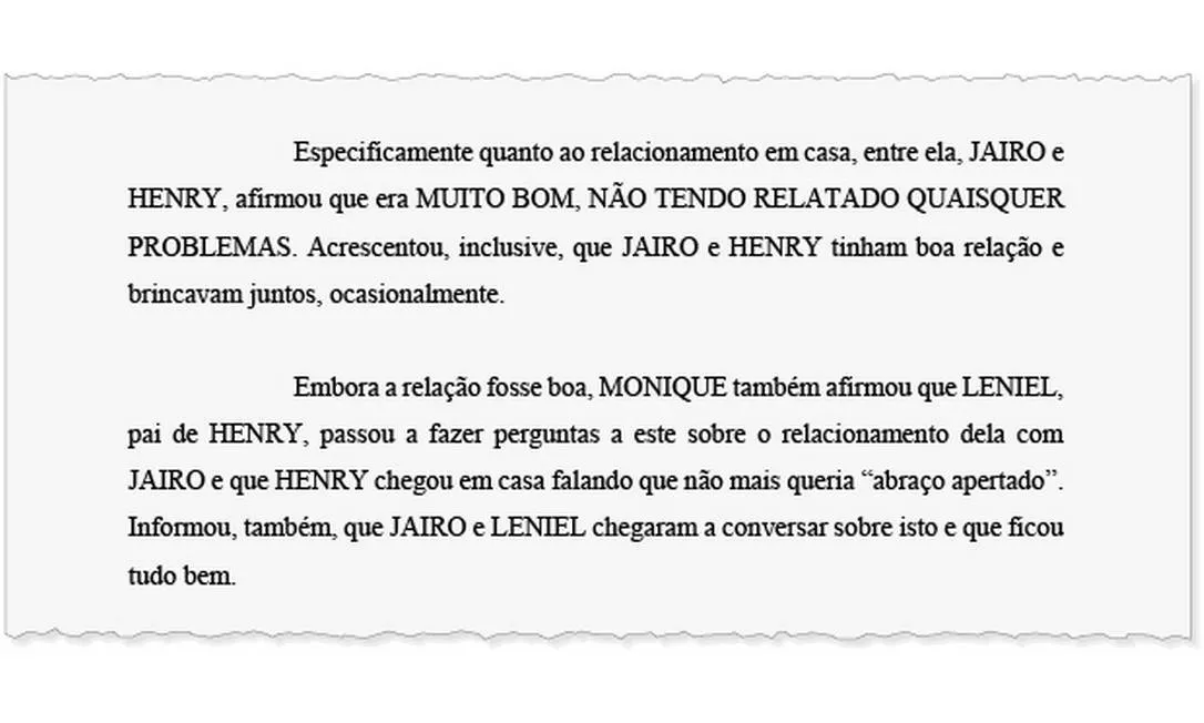 Depoimento está presente em inquérito de 110 páginas.