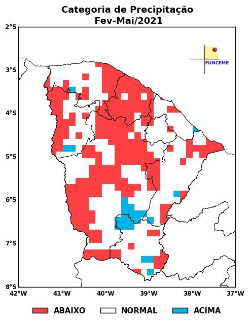 Gráfico da quadra chuvosa de 2021 no Ceará