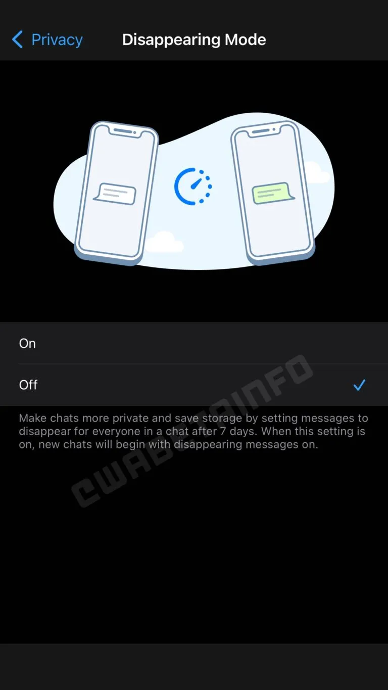 Modo desaparecimento apaga mensagens após sete dias