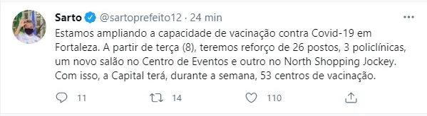 Prefeitura de Fortaleza amplia locais de vacinação contra Covid-19