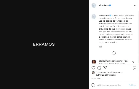 Farm pede desculpas após ação acusada de oportunismo